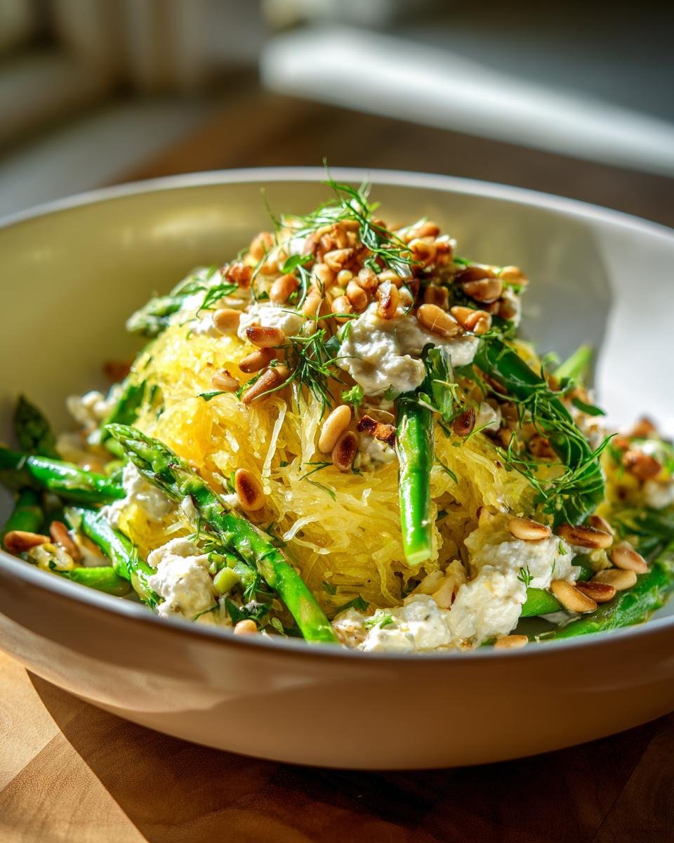 Spaghetti Squash with Asparagus, Ricotta, Lemon, and Thyme - detail 1