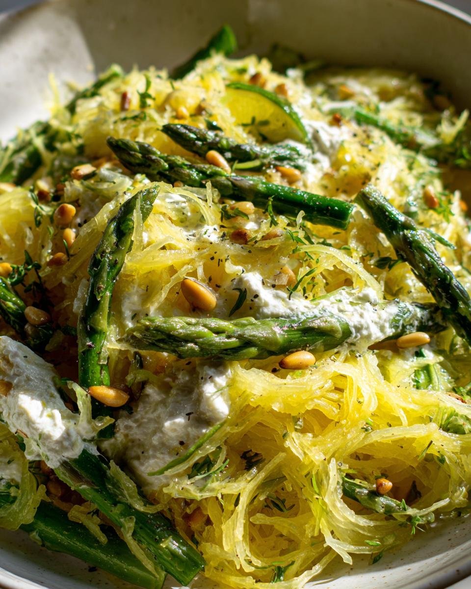 Spaghetti Squash with Asparagus, Ricotta, Lemon, and Thyme - detail 2