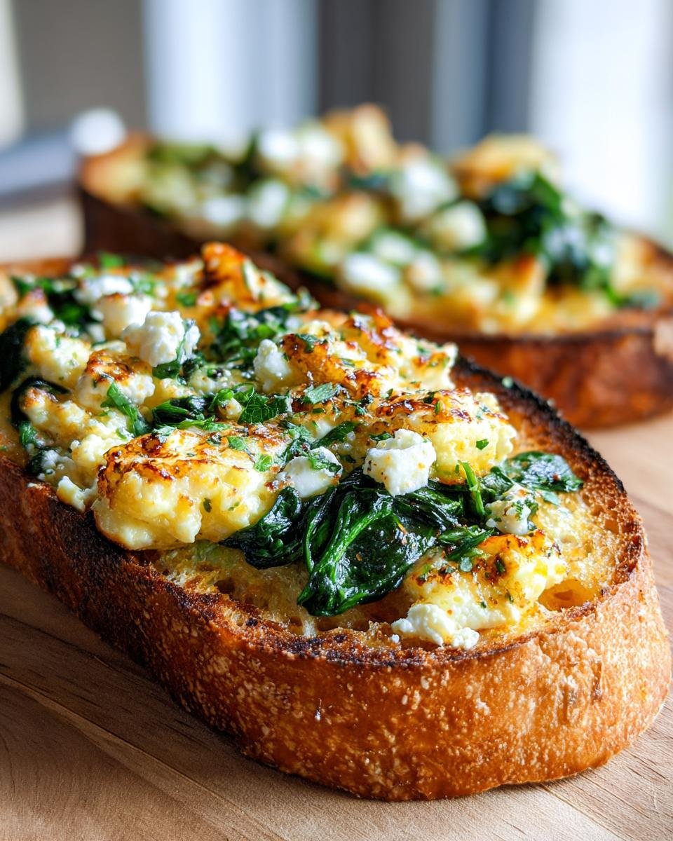 Spinach and Feta Egg Toast - detail 1