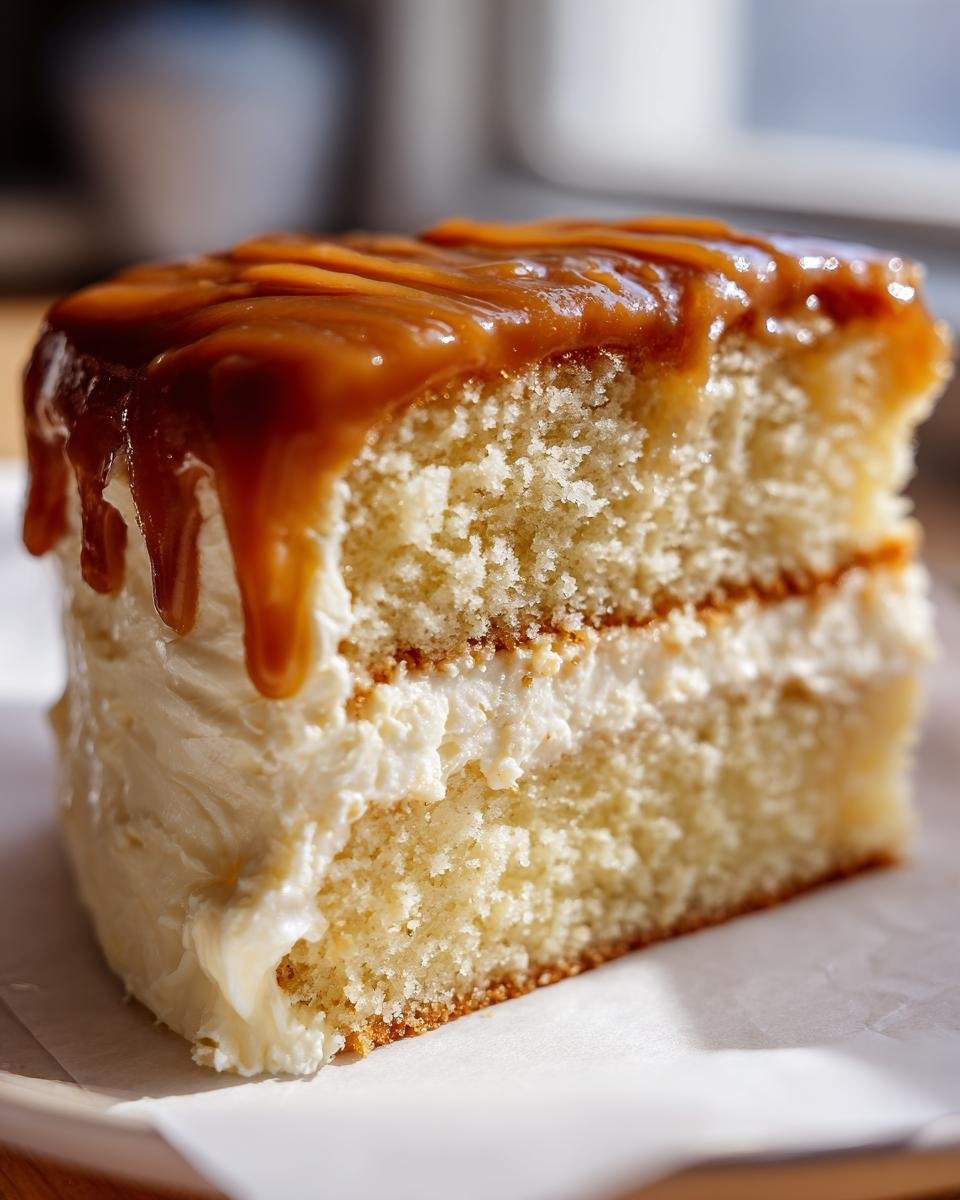 Vanilla Cream Cake with Quick Caramel Frosting - detail 2