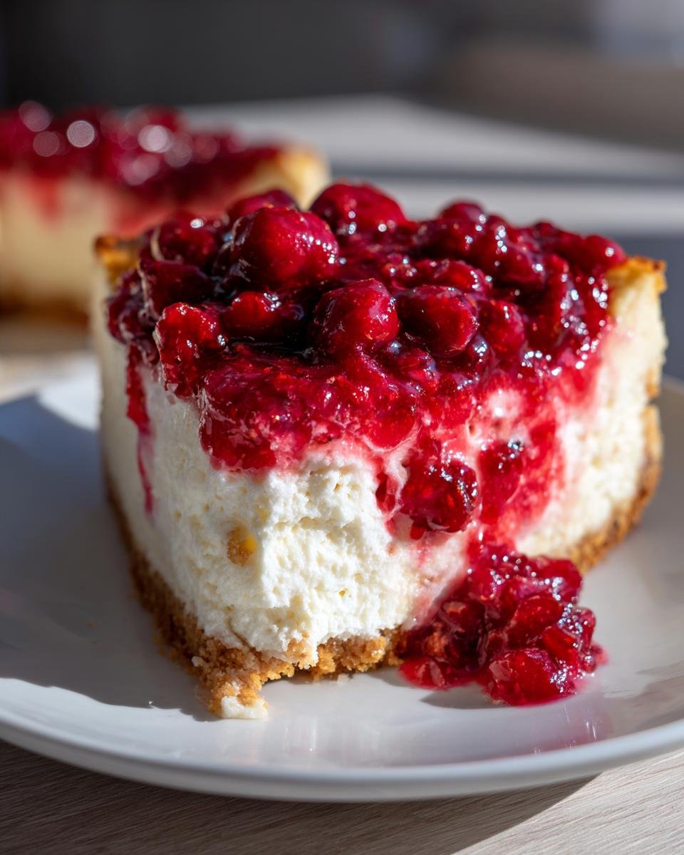 Vegan Cheesecake with Berry Sauce - detail 2