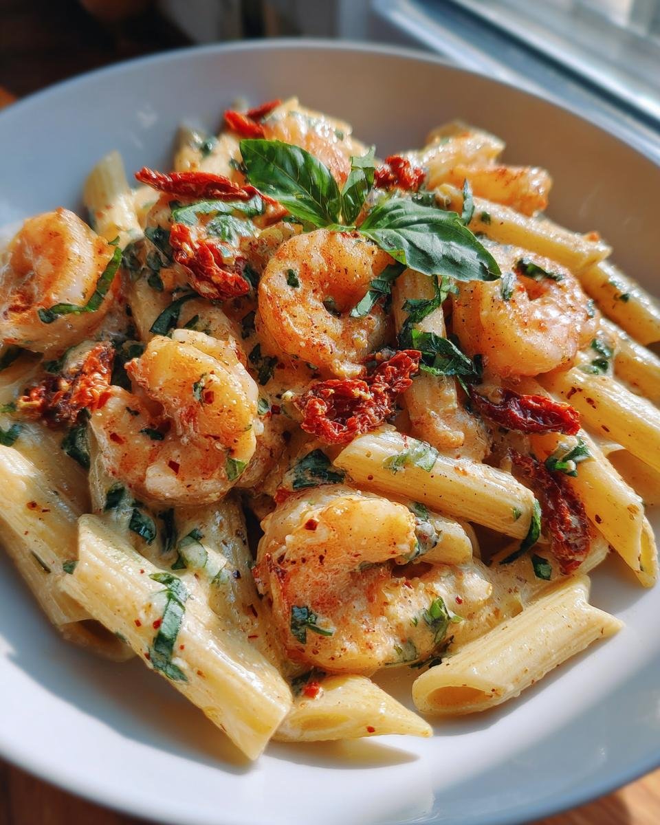 Creamy Mozzarella Shrimp Pasta - detail 1