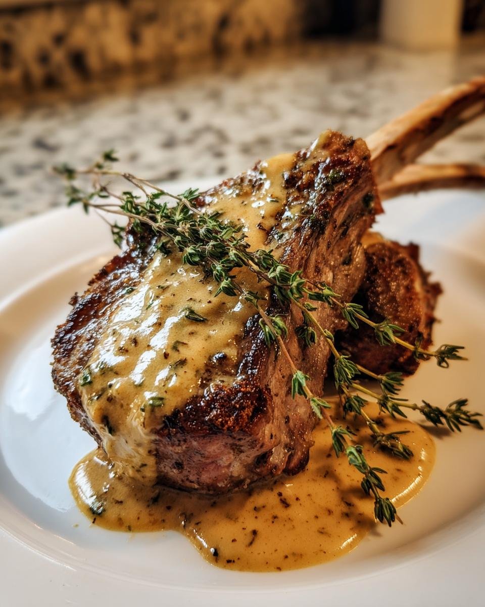 Lamb Chops with Mustard-Thyme Sauce - detail 1