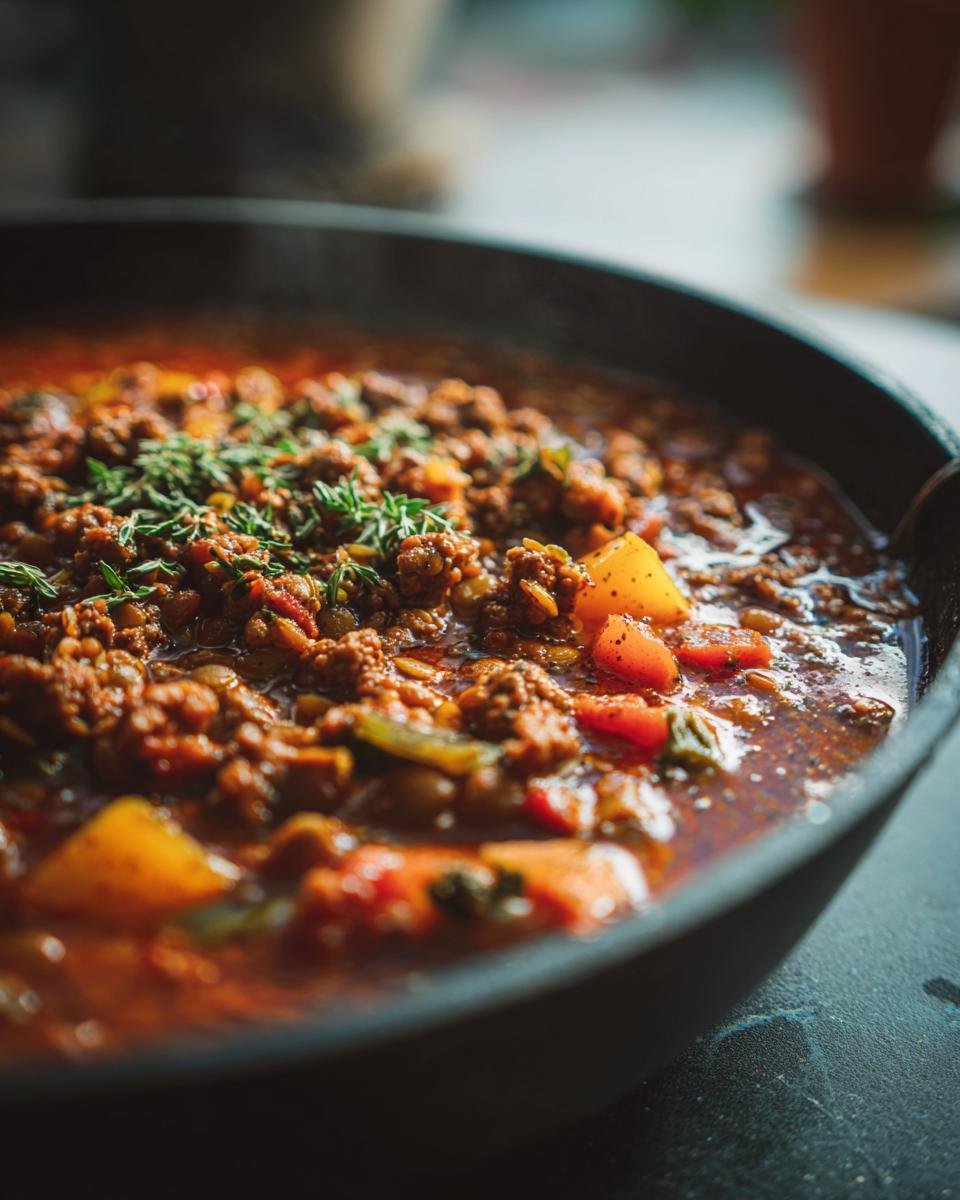 Lentil Sausage Soup - detail 2