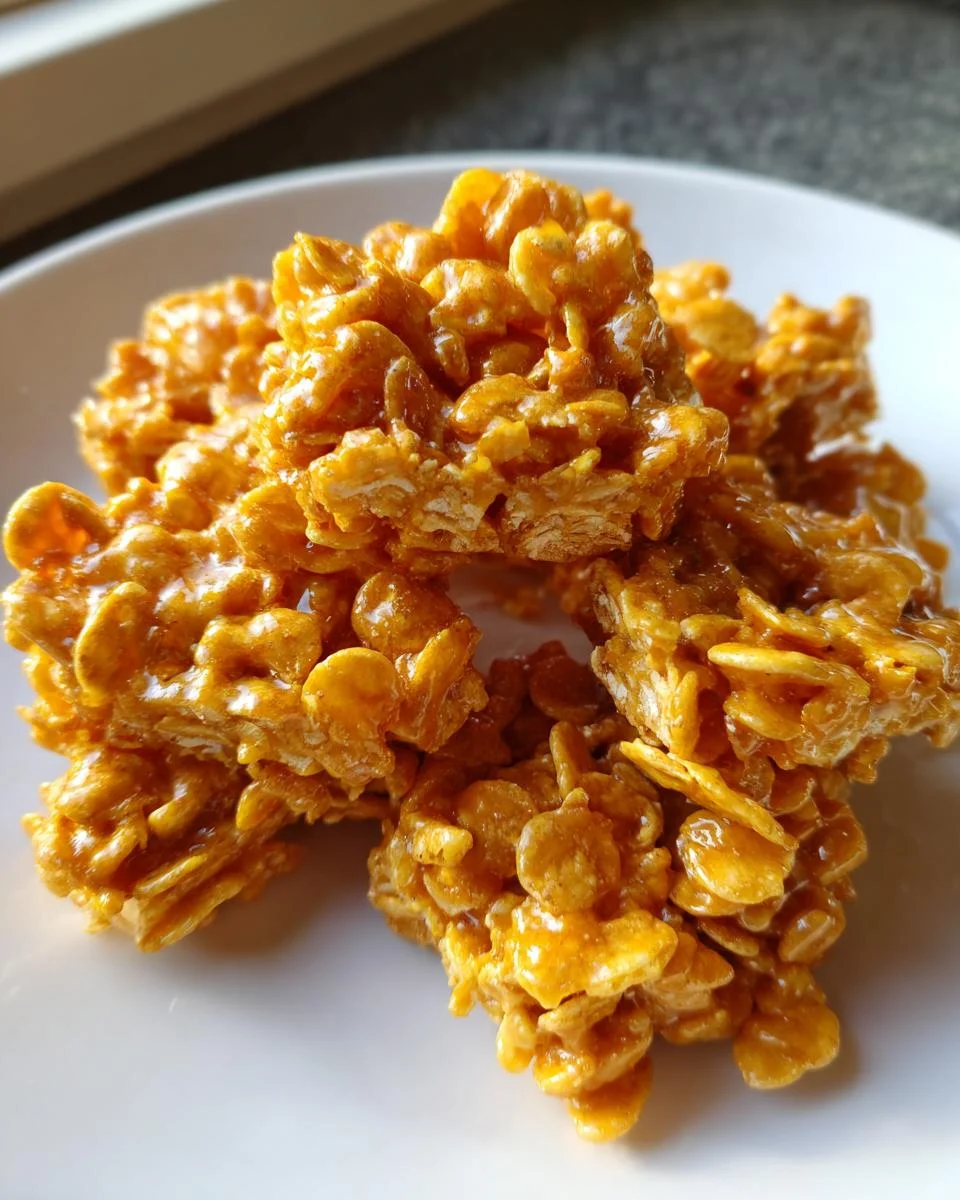 No-bake Peanut Butter Corn Flake Treats - detail 1