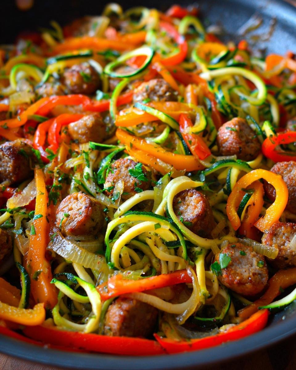 Sausage and Peppers with Zucchini Noodles - detail 2
