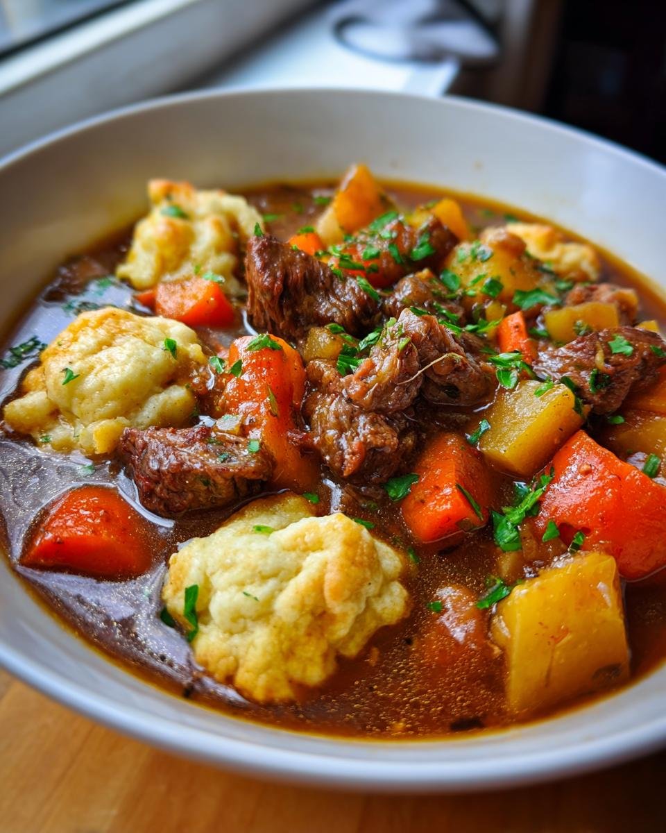 Tasty Beef Stew and Dumplings - detail 1